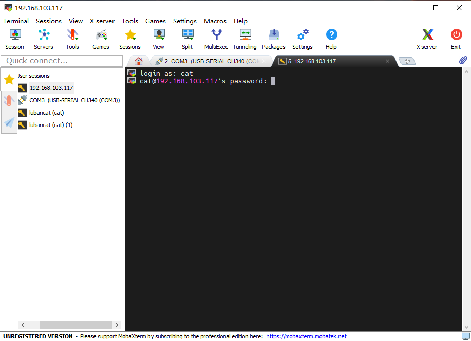 MobaXterm ssh登录