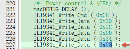 图 26‑28 ILI9341_REG_Config 里面的代码