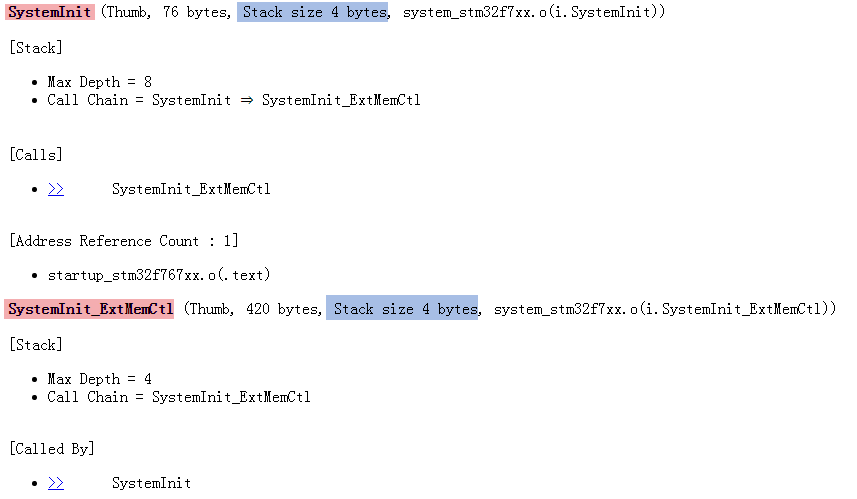 图 49‑54 SystemInit和SystemInit_ExtMemCtl的调用说明(SDRAM.htm文件)