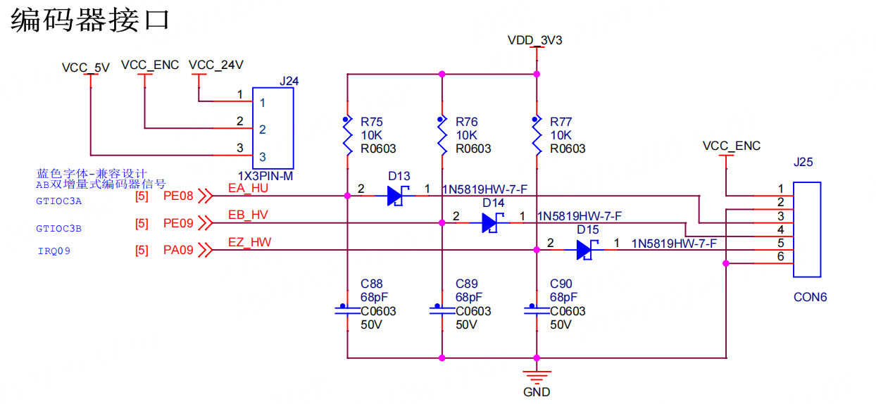 编码器接口部分原理图