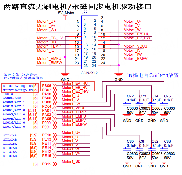 编码器接口部分原理图