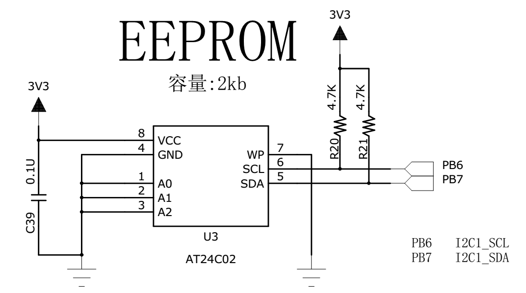 图 23‑12b 指南者和霸道开发板的EEPROM硬件连接图