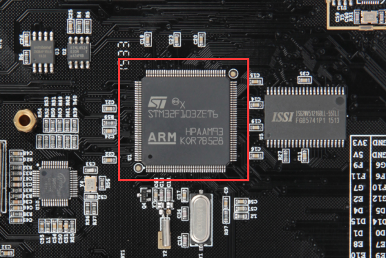 STM32F103ZET6实物图（红色框中部分）