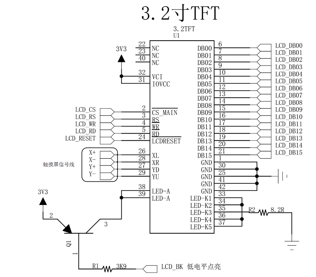 屏幕PCB底板原理图