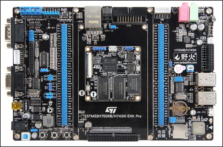图 1-2c 野火 STM32 H743XI-PRO开发板、 H750XB-PRO开发板底板