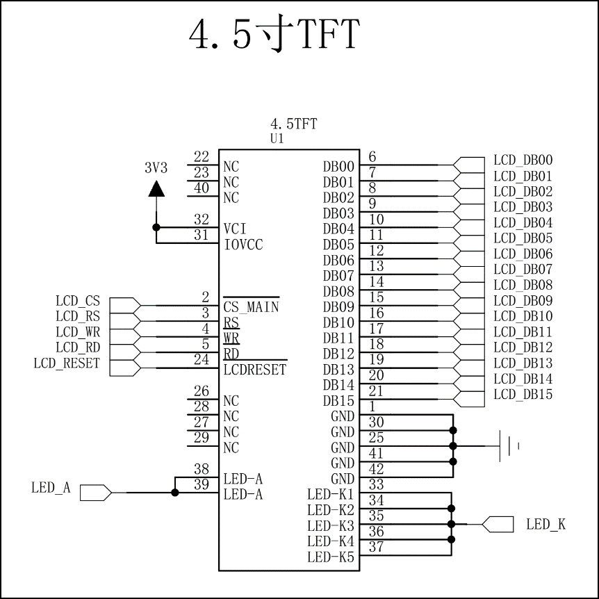 图 26‑19 屏幕PCB底板原理图