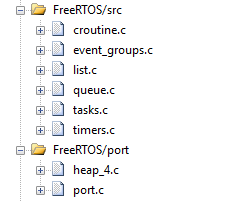 图8‑2添加FreeRTOS源码到工程分组中