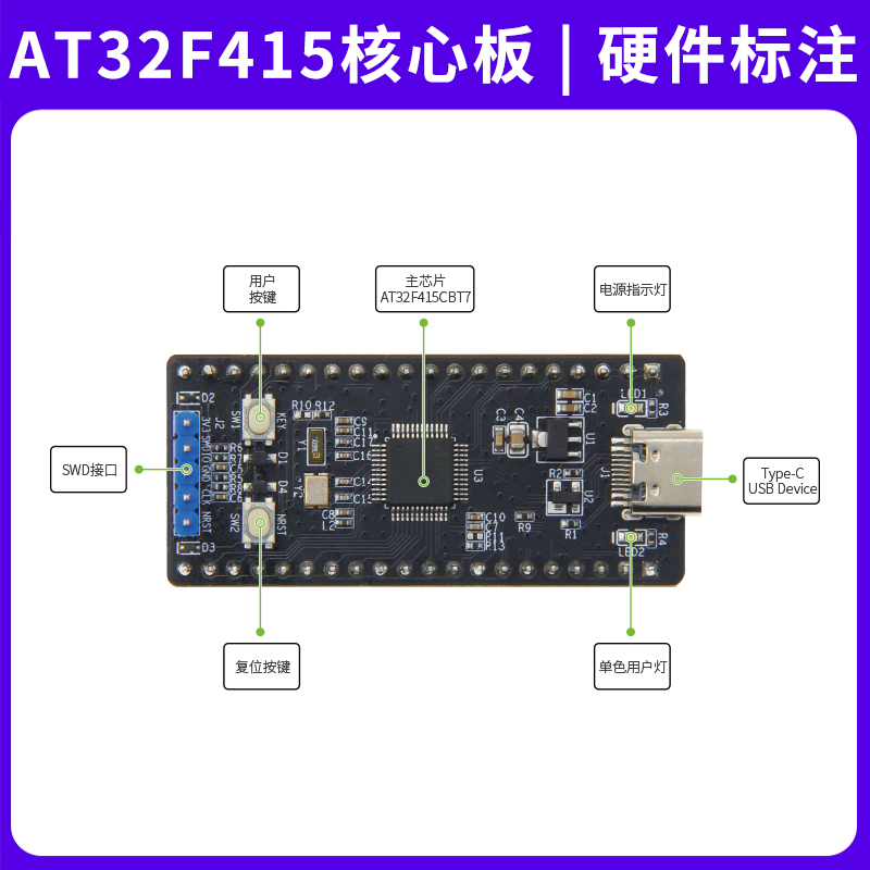 AT32F415CBT7核心板