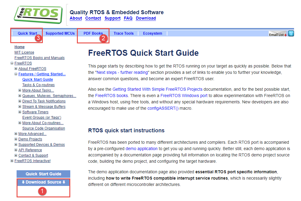 FreeRTOS官网首页