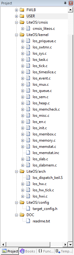 添加LiteOS源码到工程分组文件夹