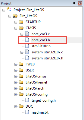 修改core_cm3.h文件（复制到移植的工程中）