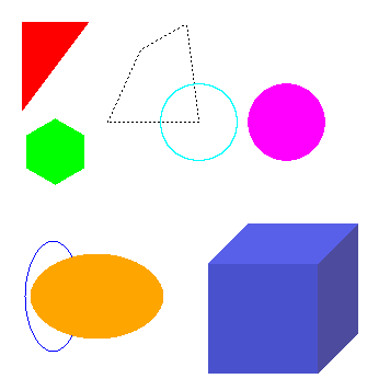 多边形和圆相关绘图实验结果